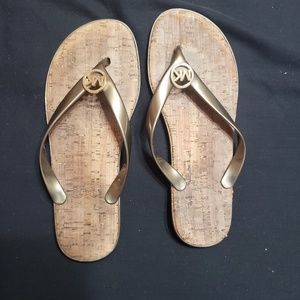 Brown/bronze michael Kors flip flops